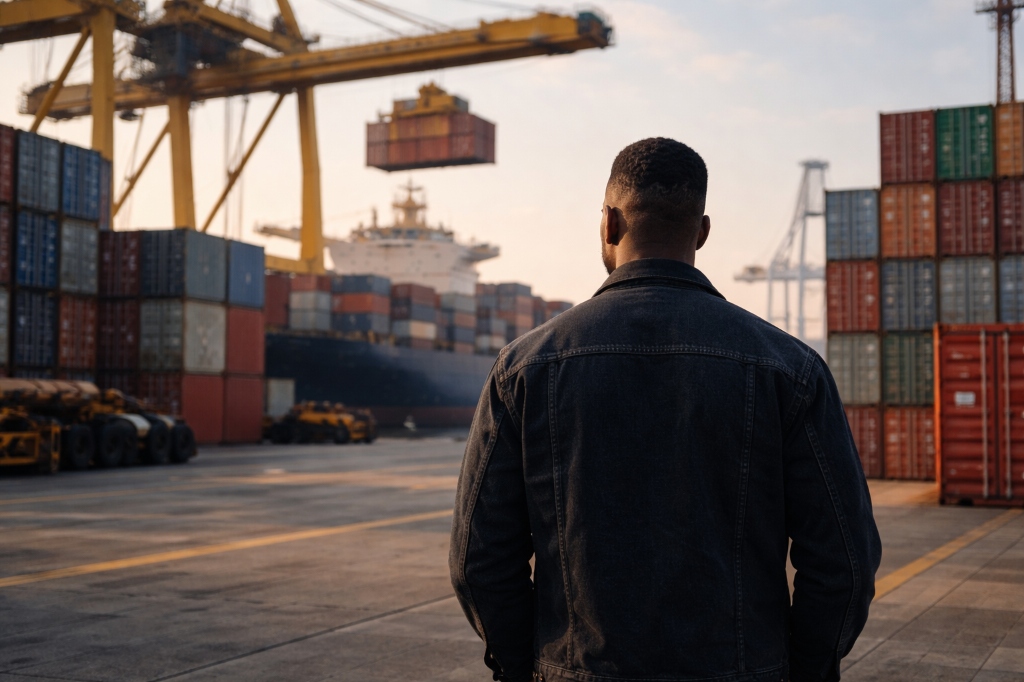 Maritime operator looking at shipping port